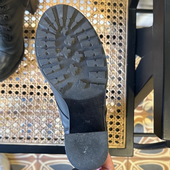 Tory Burch Black Leather Combat Boots - Picture 3 of 9